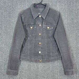 Gap 1969 Jacket Womens Small Gray Stretch Cotton Corduroy Button-Up Crop